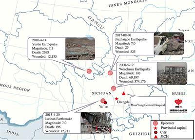 Comparative Analysis of the Wounded in Patients and Deaths in a Hospital Following the Three Major Earthquakes in Western China